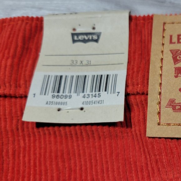 Levis 94’ Baggy Mid Rise Sz 24 - 34 Straight Leg Corduroy Dad Jeans Blood Orange - Picture 11 of 12